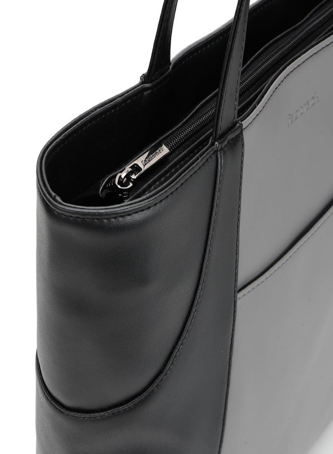 Fastrack Twintone Tote | Black & Grey Women’S Bag | Spacious Tote with Zipper Closure & Multiple Utility Pockets | 14" Laptop Compatible - Image 3